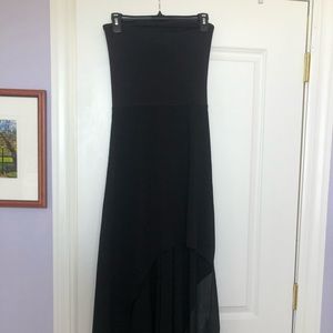 Design lab uneven hem strapless dress